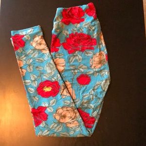 Lularoe rose pattern leggings